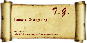 Tömpe Gergely névjegykártya