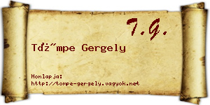 Tömpe Gergely névjegykártya